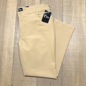 ZYIA Active Pants Mens 2XL Beige Tan Khaki Office Chino Performance Trouser Golf